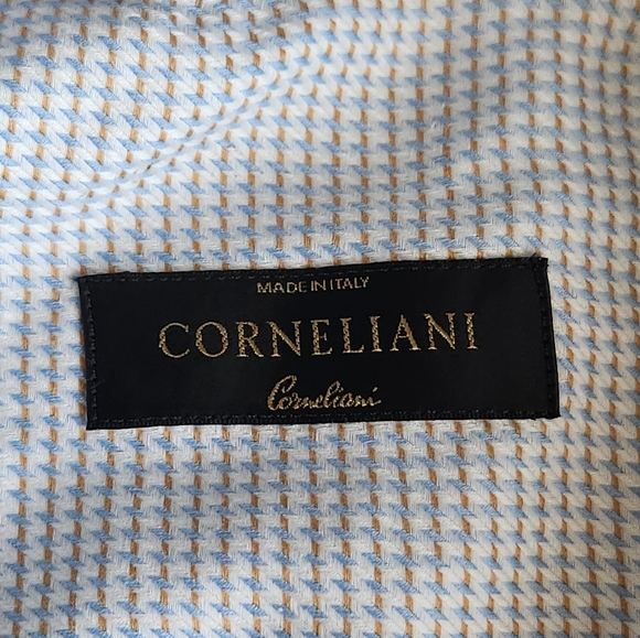 CORNELIANI Mens Button Up Long Sleeve Shirt Size: 16/41 Blue dot - Picture 7 of 15